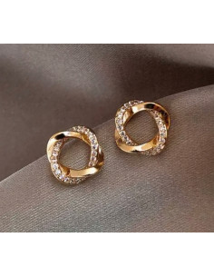 Kolczyki złote Lolita Accessories srebrny sztyft 925 węzeł 2