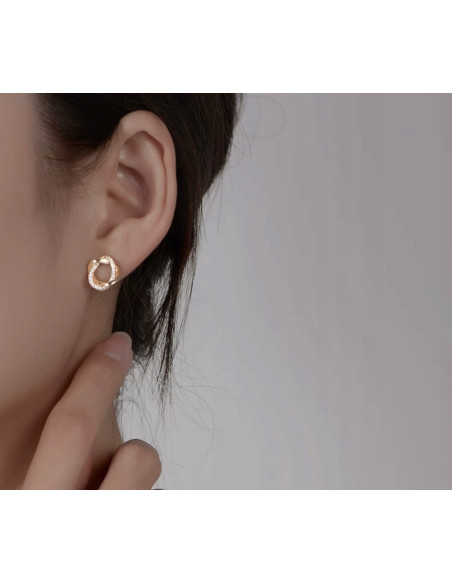 Kolczyki złote Lolita Accessories srebrny sztyft 925 węzeł