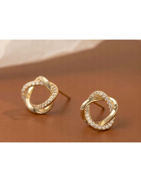 Kolczyki złote Lolita Accessories srebrny sztyft 925 węzeł