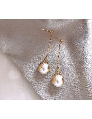 kolczyki z perłami srebrny sztyft 925 Lolita...