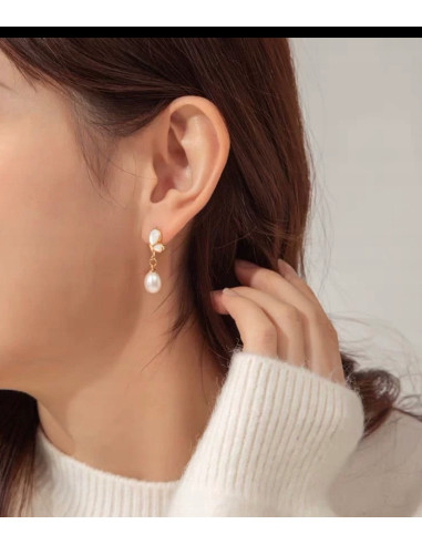 kolczyki z perłami srebrny sztyft 925 Lolita...