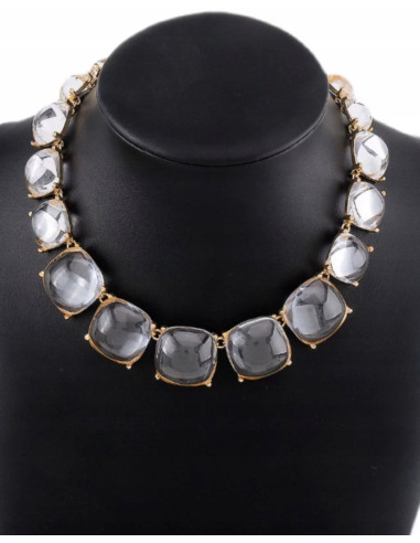 Naszyjnik bezbarwnypod szyję Krysztły w Oprawie...