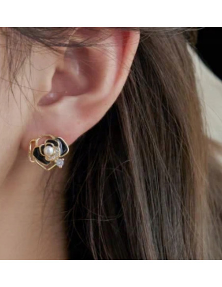 Kolczyki Kwiatek Kwiatki Lolita Accessories srebrny sztyft 925 Róże