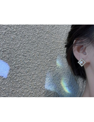 kolczyki z perłami srebrny sztyft 925 Lolita...