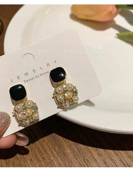 kolczyki z perłami srebrny sztyft 925 Lolita Accessories