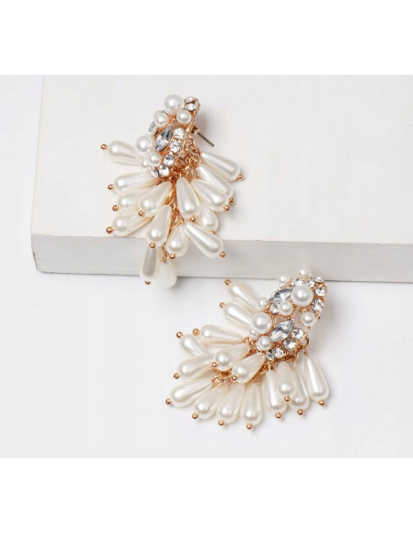 Kolczyki cyrkonie kamienie perełki