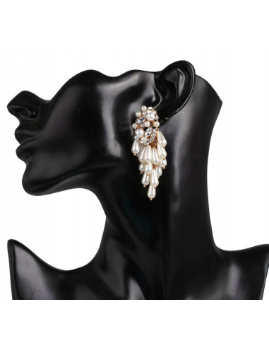 Kolczyki cyrkonie kamienie perełki