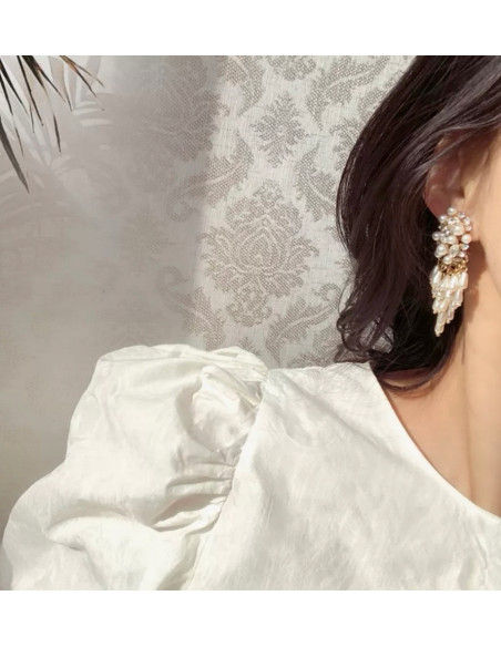 Kolczyki cyrkonie kamienie perełki