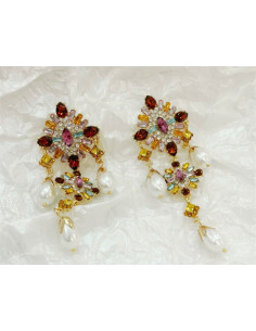 Kolczyki Lolita Accessories cyrkonie kamienie Vintage 2