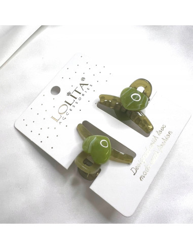 Zestaw ZIELONYCH klamerek 2 SZTUKI Serduszka...