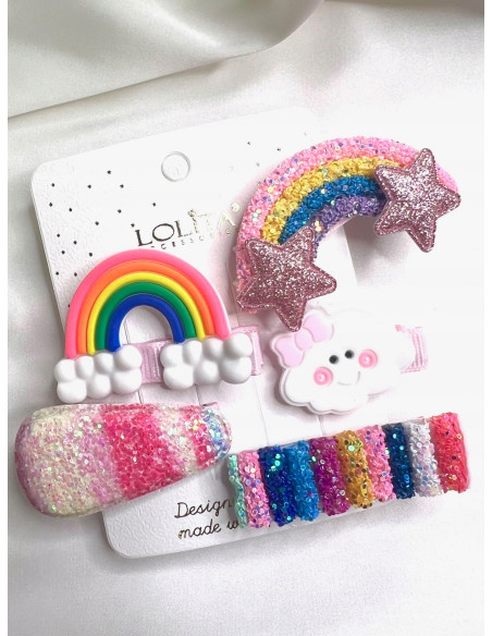 Spinki dla dziewxzynki dziecka Lolita Accessories wielokolorowy Zestaw