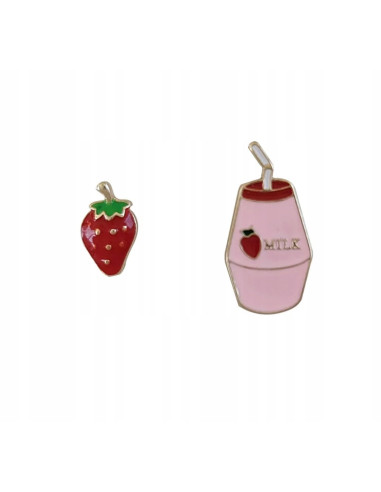 Kolczyki asymetryczne Lolita Accessories Shake truskawka