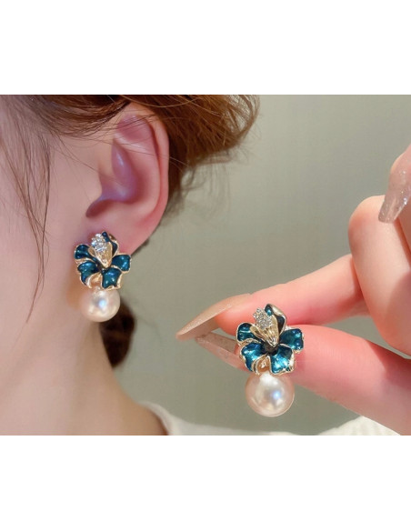 kolczyki z perłami srebrny sztyft 925 Lolita Accessories