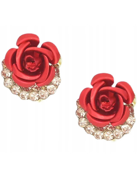 Kolczyki Kwiatek Kwiatki Lolita Accessories srebrny sztyft 925 Róża