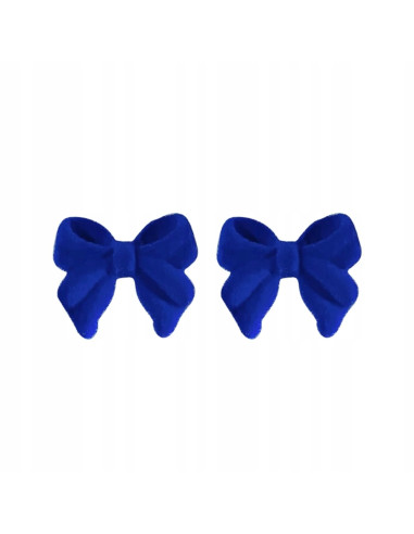 Kolczyki Chabrowa flokowana Kokardka Kokardki Lolita Accessories