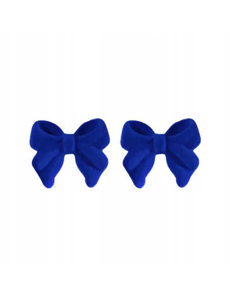 Kolczyki Chabrowa flokowana Kokardka Kokardki Lolita Accessories