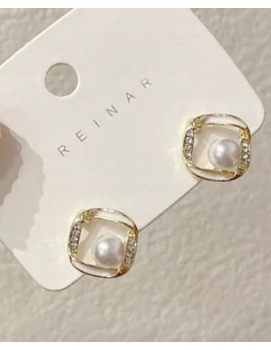 kolczyki z perłami srebrny sztyft 925 Lolita...