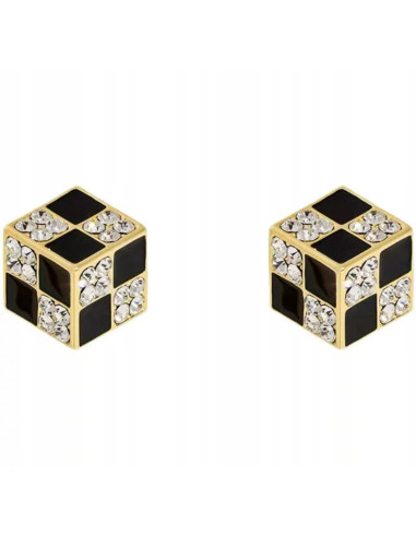 Kolczyki Szachownica srebrny sztyft 925 Lolita Accessories Kostki