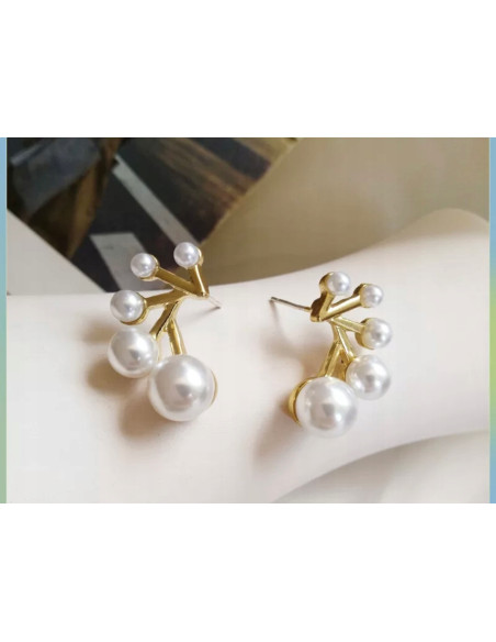 kolczyki z perłami srebrny sztyft 925 Lolita Accessories