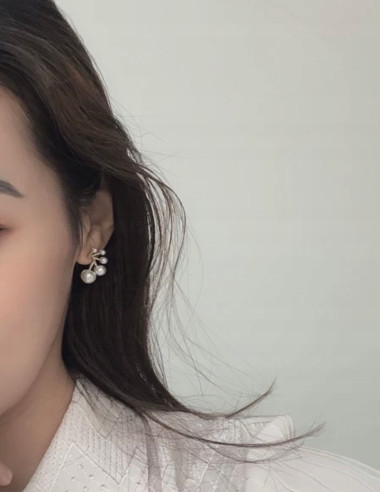 kolczyki z perłami srebrny sztyft 925 Lolita...