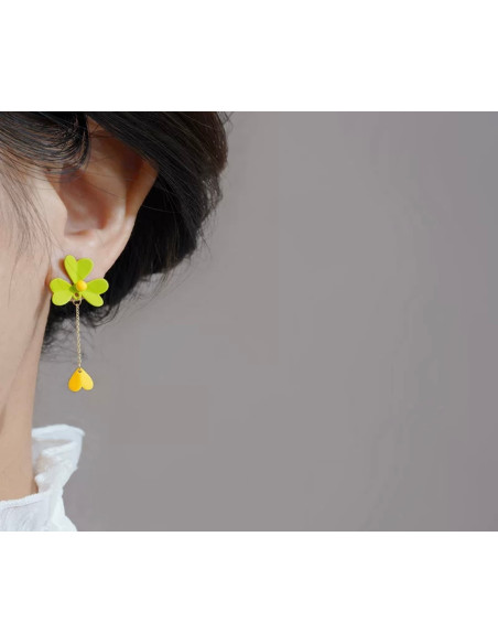 Kolczyki Lolita Accessories Srebrny sztyft "925" Koniczynka