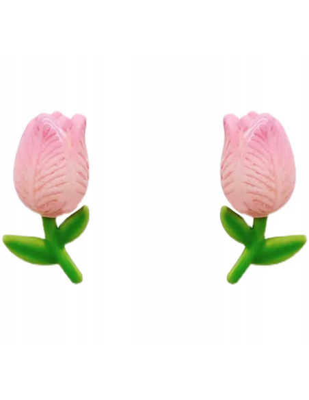 Kolczyki Kwiatek Kwiatki Tulipany Lolita Accessories srebrny sztyft 925