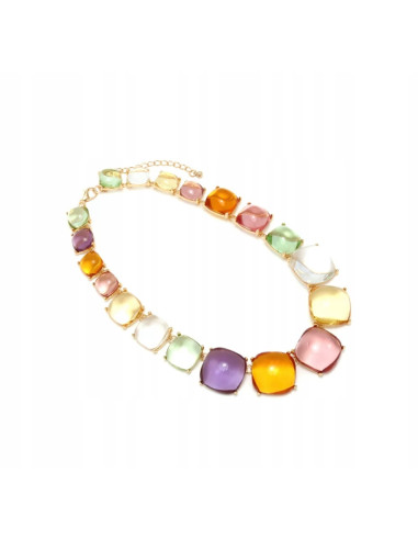 Naszyjnik kolorowe kamienie w oprawie Lolita...