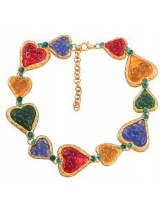 Naszyjnik kolorowe kamienie Serce pod szyję Lolita...