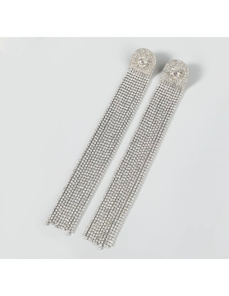 Kolczyki cyrkoniowe cyrkonie długie Lolita Accessories srebrne cyrkonie