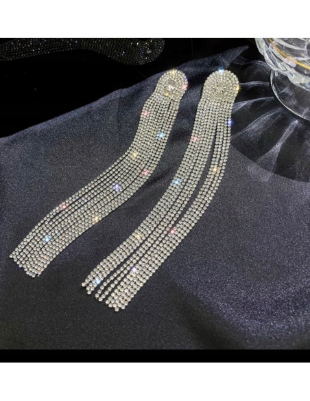 Kolczyki cyrkoniowe cyrkonie długie Lolita Accessories czarne cyrkonie