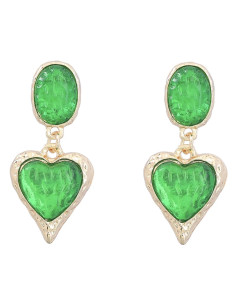 Kolczyki eleganckie zielone Serce Lolita Accessories