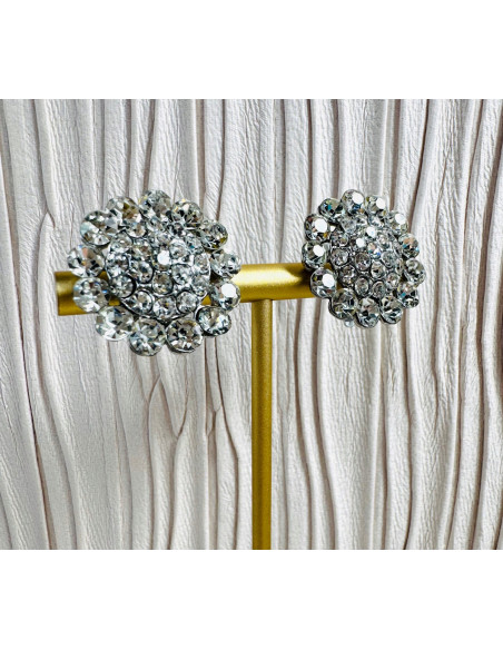 Klipsy do Uszu Lolita Accessories Klips do Ucha GUZIKI CYRKONIE ŚWIECĄCE