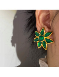 Kolczyki eleganckie zielony Lolita Accessories 2