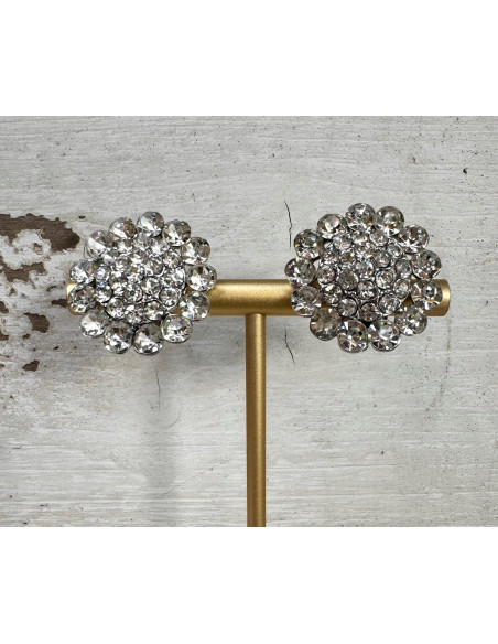 Klipsy do Uszu Lolita Accessories Klips do Ucha GUZIKI CYRKONIE ŚWIECĄCE