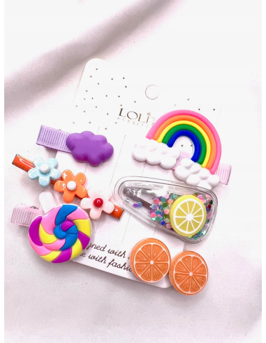 Zestaw spinek dla dziewczynki Spinki 6 sztuk MIX Lolita Accessories
