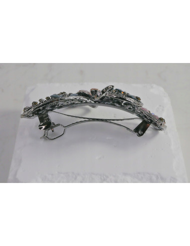 Klamra francuska KOKARDA Z KWIATAMI KRYSZTAŁKI...