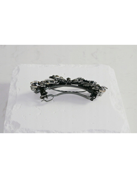 Klamra francuska KWIAT GRAFITOWE KRYSZTAŁKI Lolita Accessories