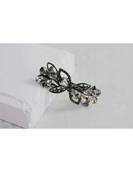 Klamra francuska KWIAT GRAFITOWE KRYSZTAŁKI Lolita Accessories