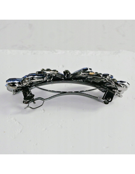 Klamra francuska KWIAT GRANATOWE KRYSZTAŁKI Lolita Accessories