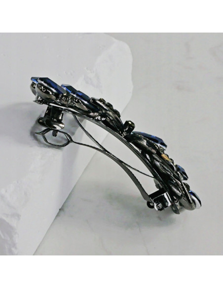 Klamra francuska KWIAT GRANATOWE KRYSZTAŁKI Lolita Accessories