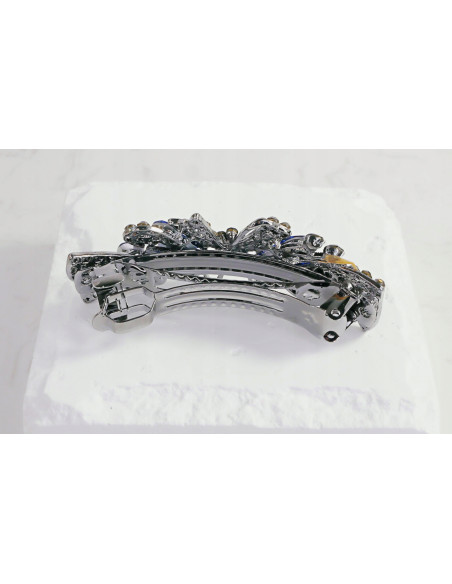 Klamra francuska KOKARDA GRANATOWE KRYSZTAŁKI Lolita Accessories