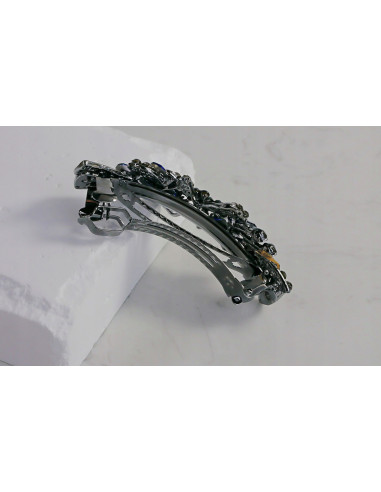 Klamra francuska KOKARDA GRANATOWE KRYSZTAŁKI...