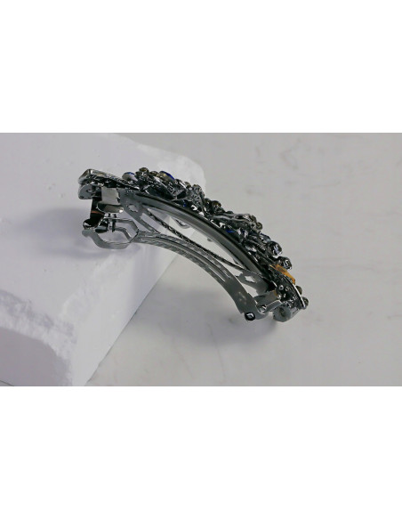 Klamra francuska KOKARDA GRANATOWE KRYSZTAŁKI Lolita Accessories