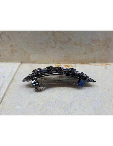 Klamra francuska KOKARDA GRAFITOWE KRYSZTAŁKI...