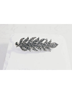 Klamra francuska LIŚĆ GRAFITOWE KRYSZTAŁKI Lolita...