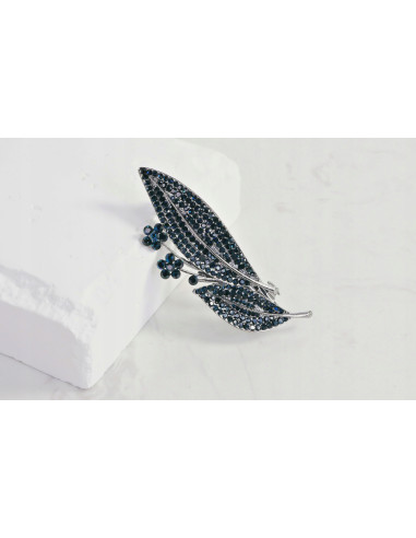 Klamra francuska DWA LIŚCIE GRANATOWE...