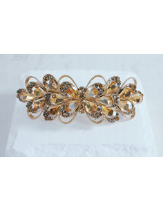 Klamra francuska ZŁOTY KWIAT MIODOWE KRYSZTAŁKI Lolita...
