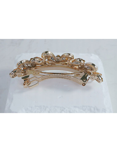 Klamra francuska ZŁOTY KWIAT MIODOWE KRYSZTAŁKI...