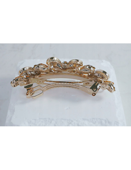 Klamra francuska ZŁOTY KWIAT MIODOWE KRYSZTAŁKI Lolita Accessories
