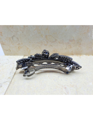 Klamra francuska KWIAT BURGUNDOWE KRYSZTAŁKI...